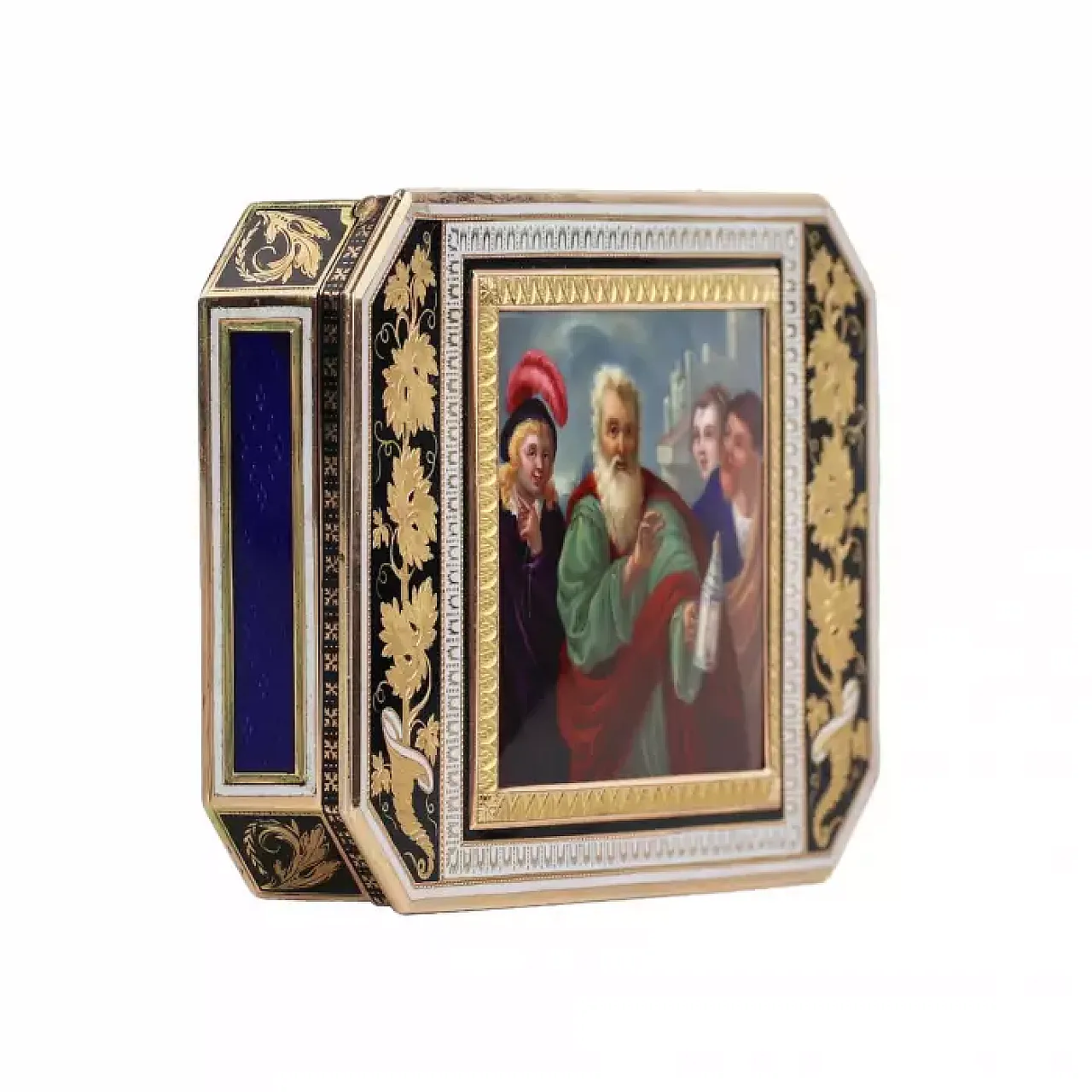 Rectangular gold and enamel snuffbox, 19th century 3