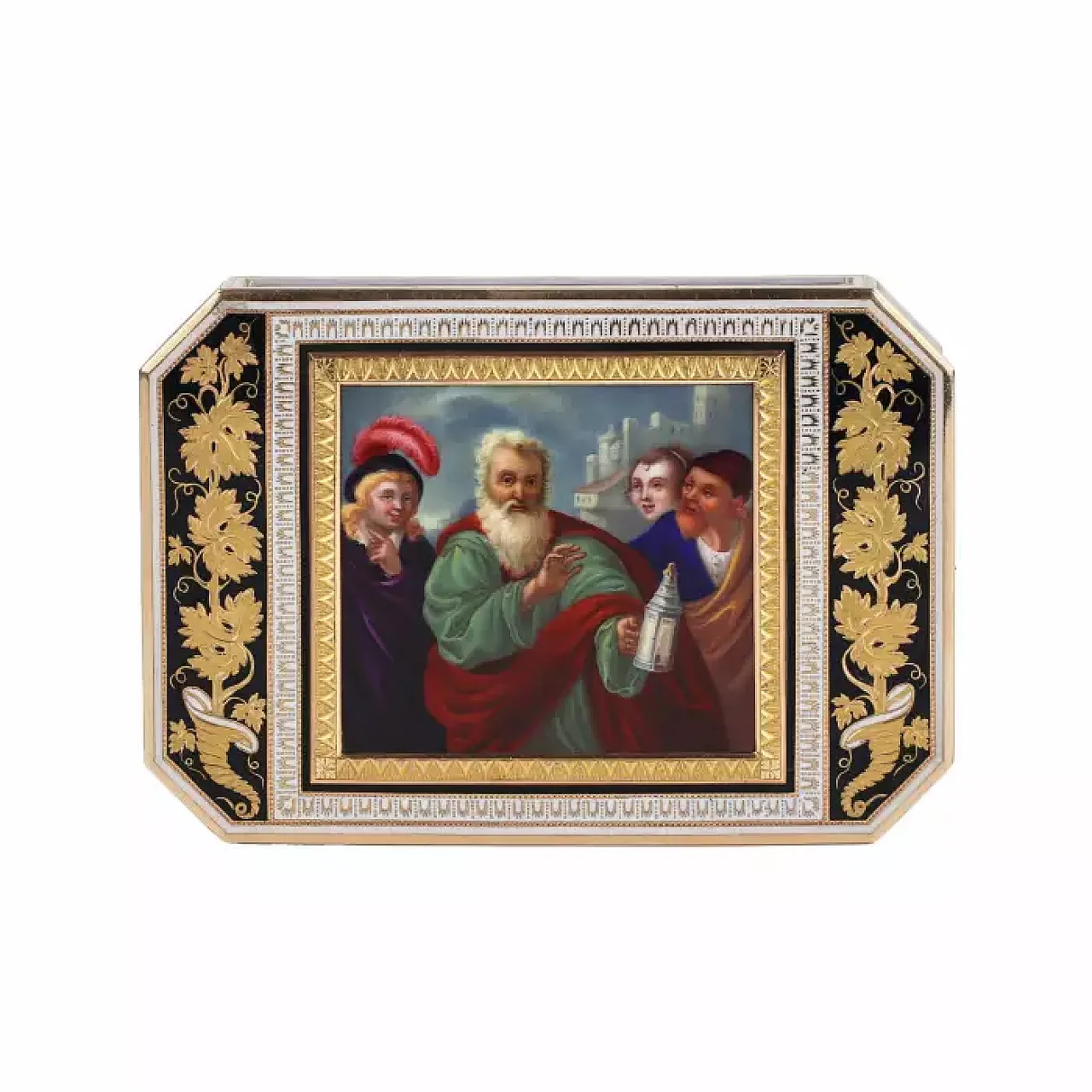 Rectangular gold and enamel snuffbox, 19th century 5