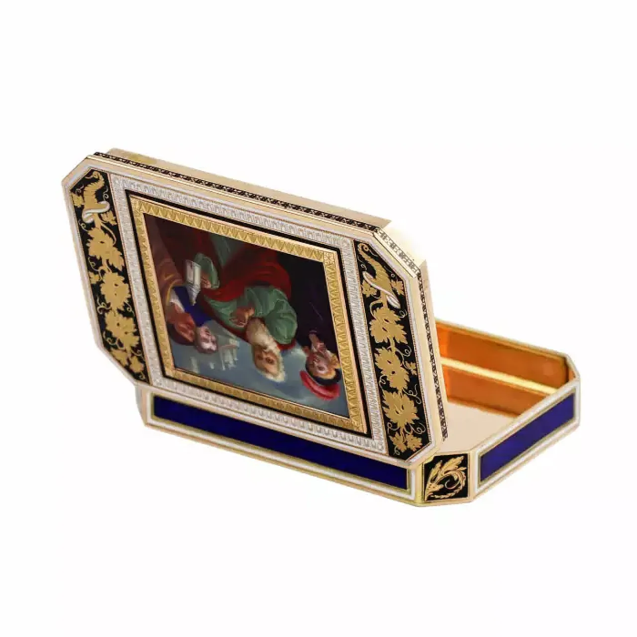 Rectangular gold and enamel snuffbox, 19th century 6