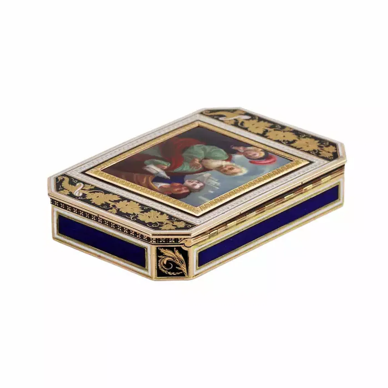 Rectangular gold and enamel snuffbox, 19th century 9