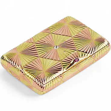 Rectangular cigarette case with softly rounded corners, 19th century