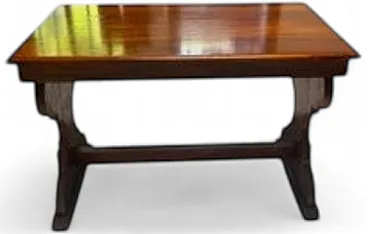 Rectangular wooden table with shaped legs, early 20th century