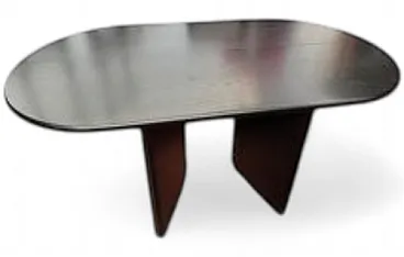 Brutalist dark wood folding table, 1970s