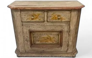 Hand-decorated sideboard with 2 drawers and door, 20th century