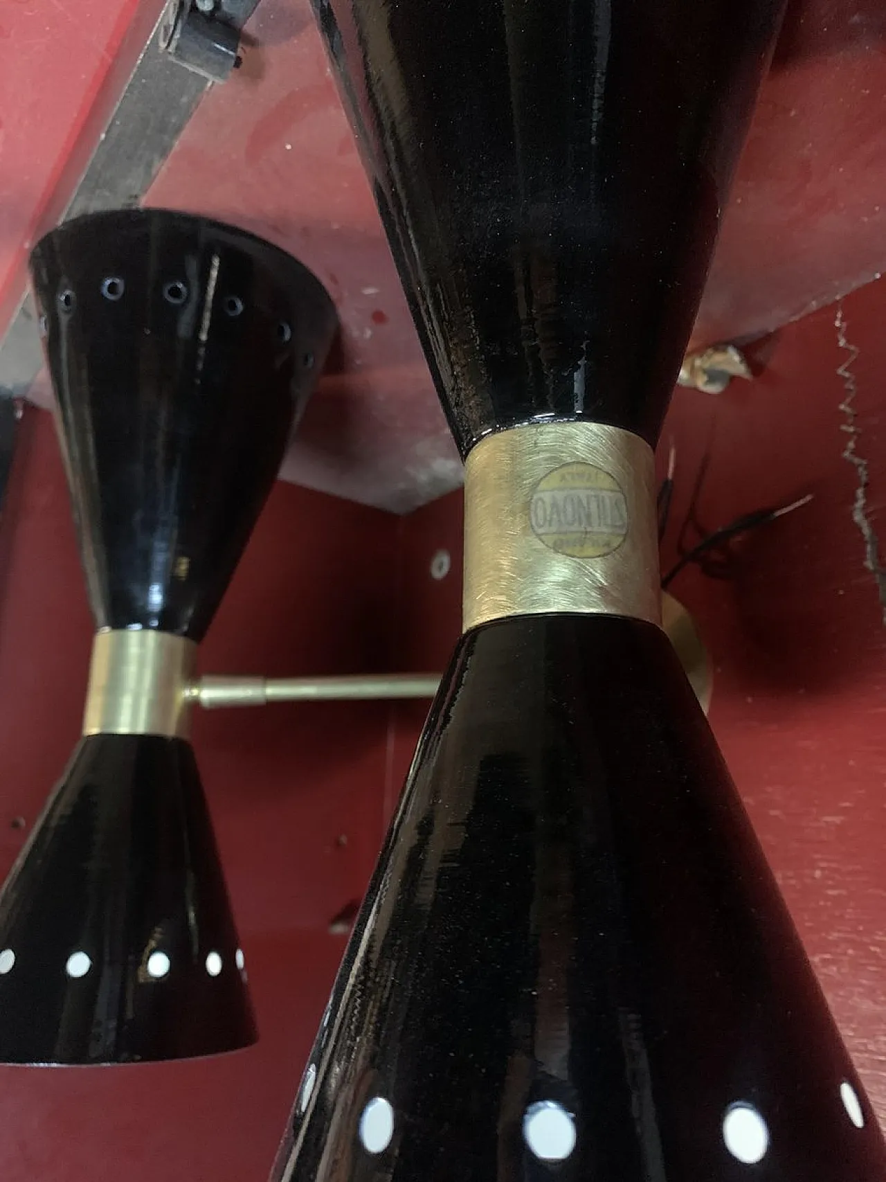 Lampada da parete Diablo in ottone, Italia, anni '50 5