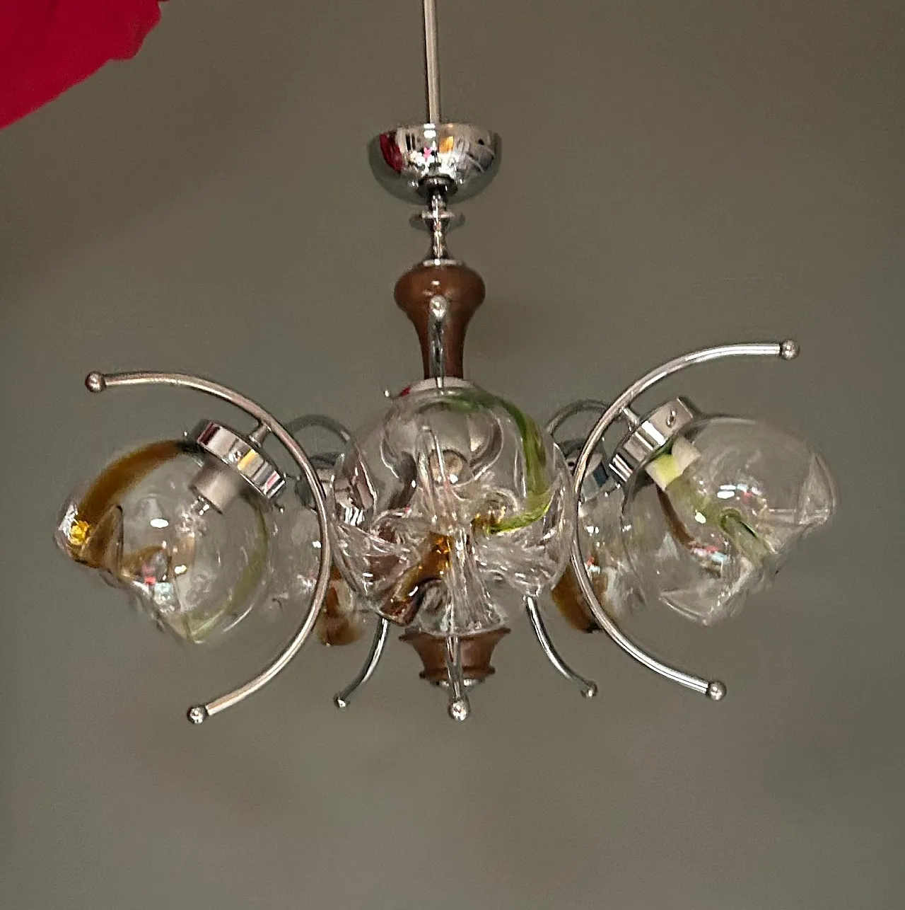 Lampadario Space Age anni '70 – Attr. Mazzega 1