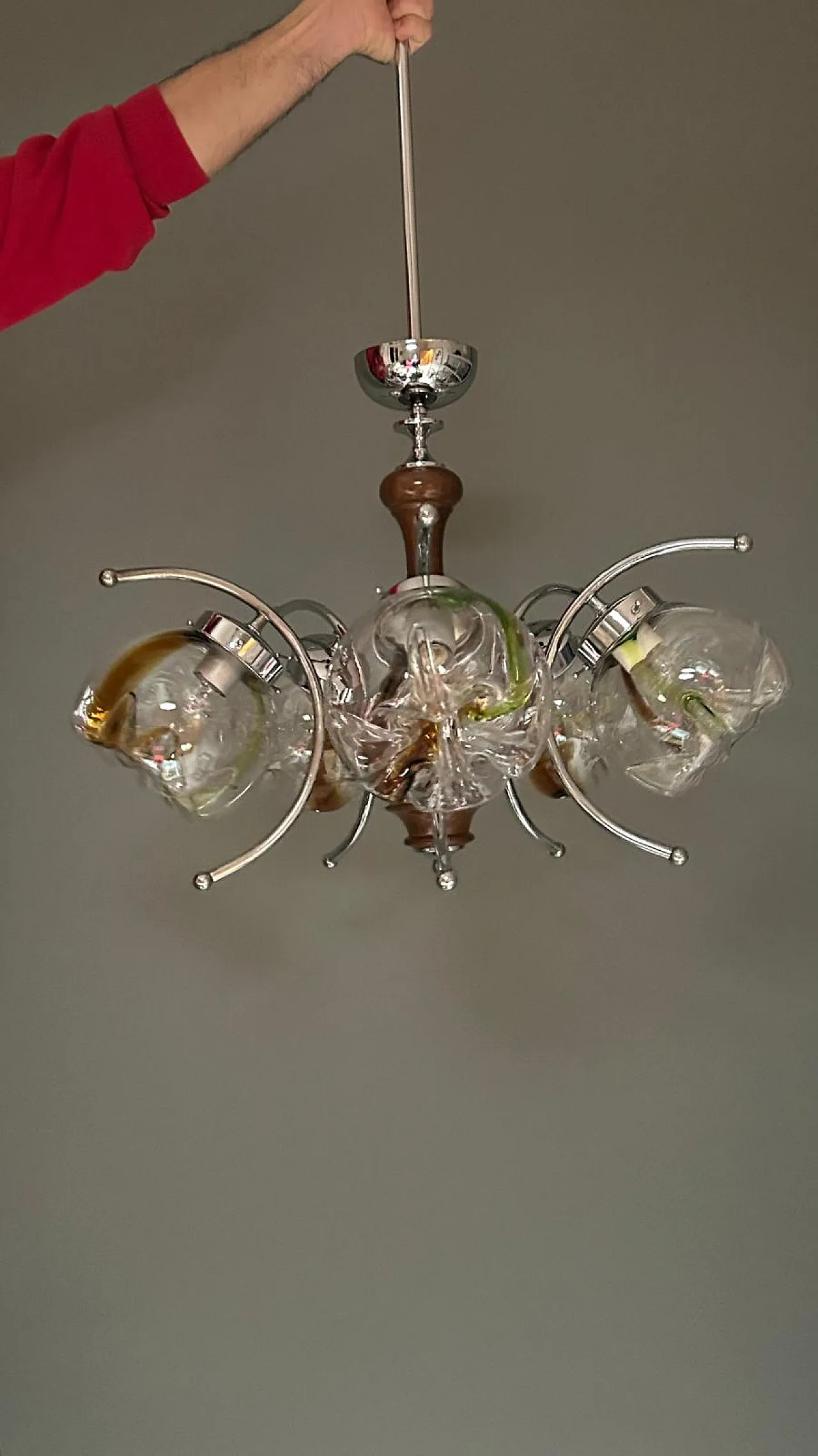 Lampadario Space Age anni '70 – Attr. Mazzega 2
