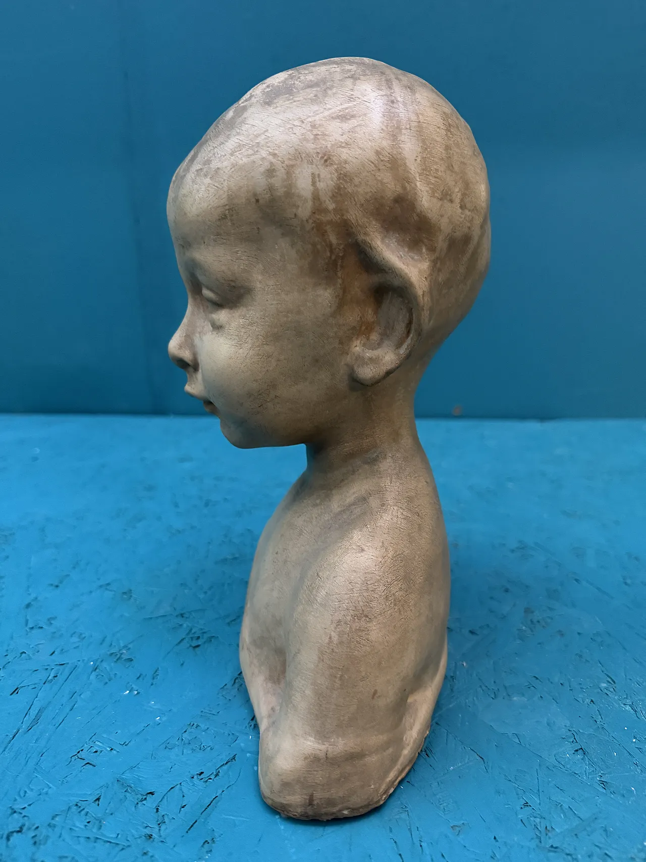 Busto di bambino in terracotta patinata, '800 6