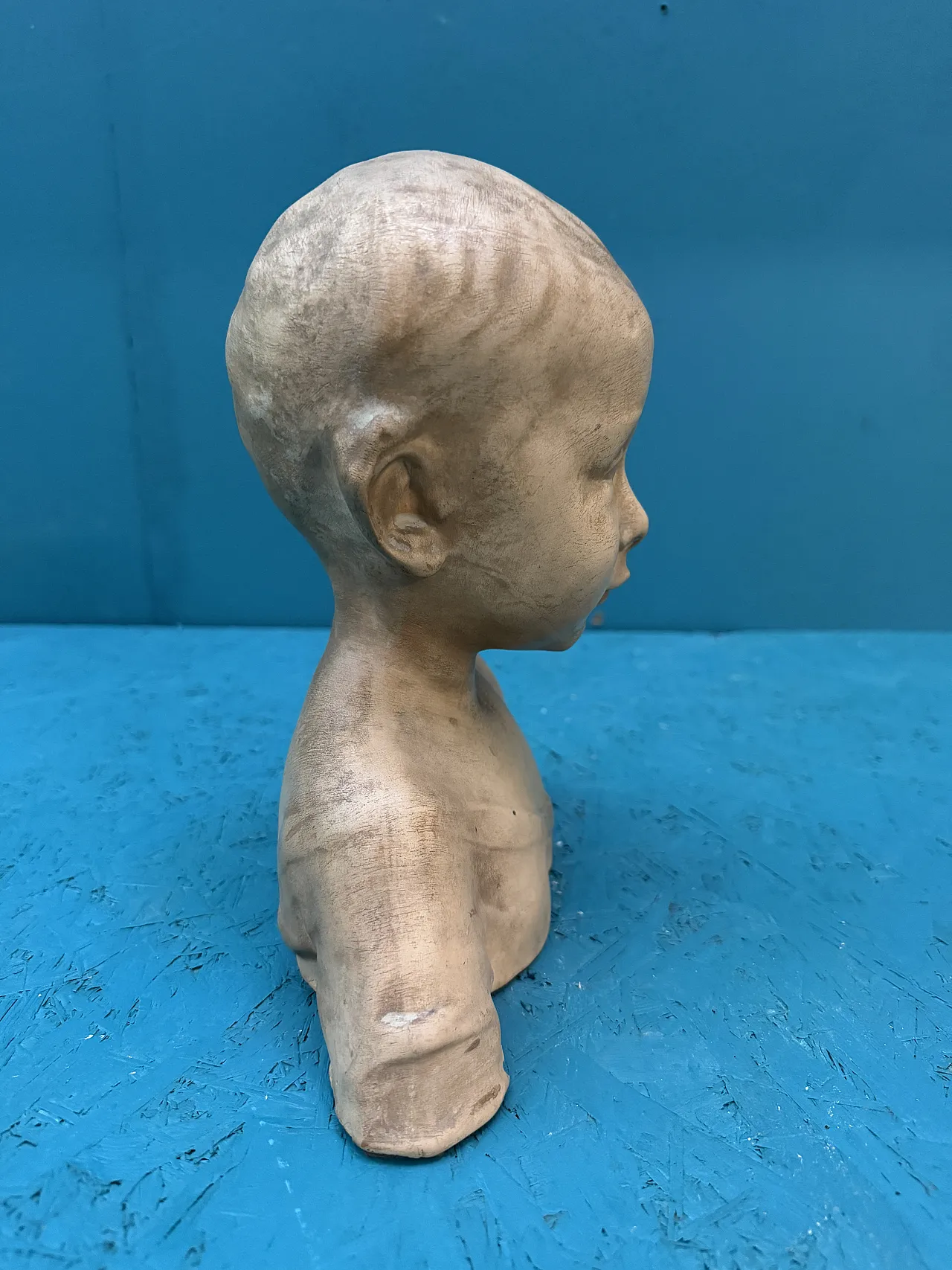 Busto di bambino in terracotta patinata, '800 8