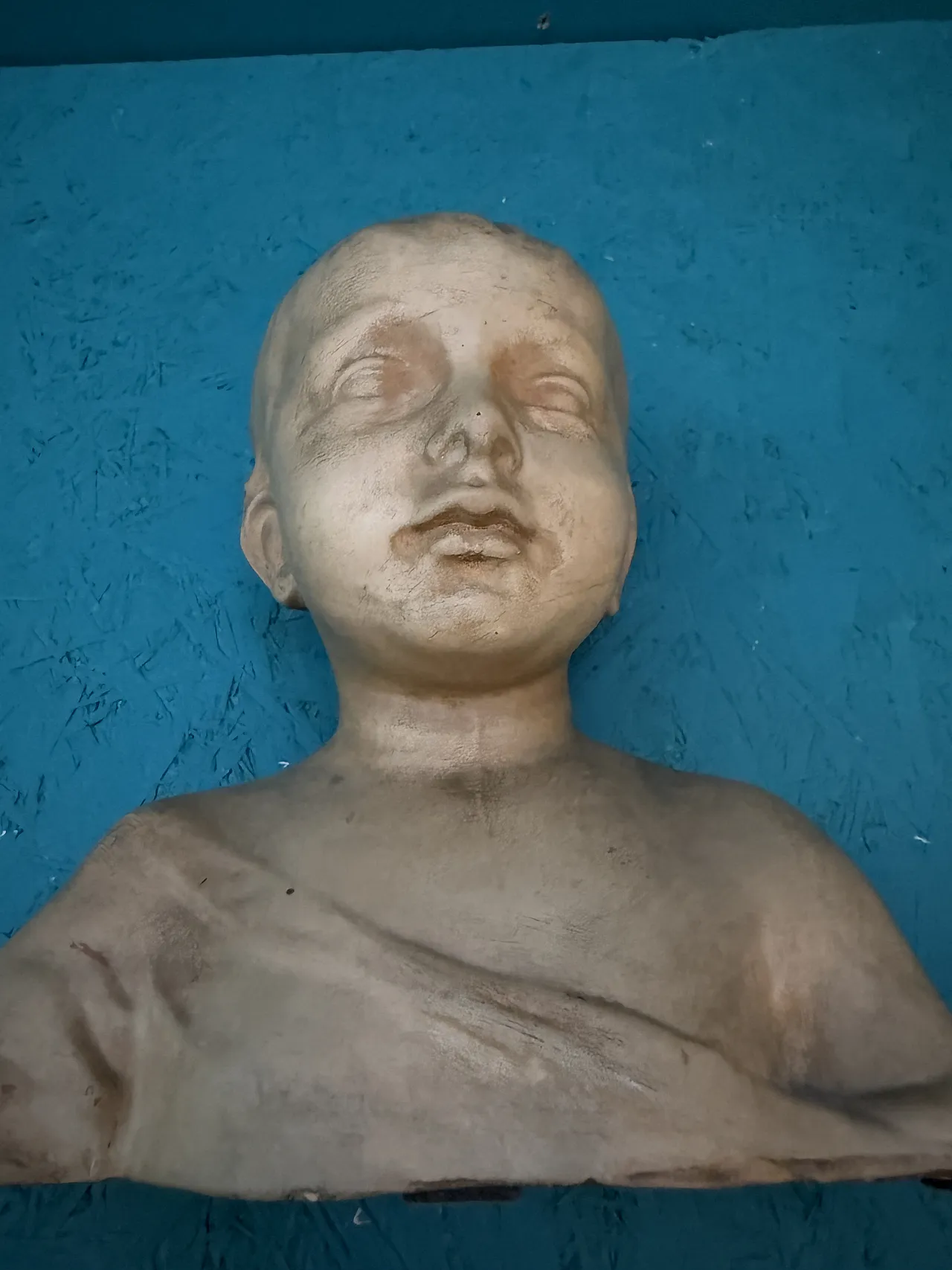 Busto di bambino in terracotta patinata, '800 10