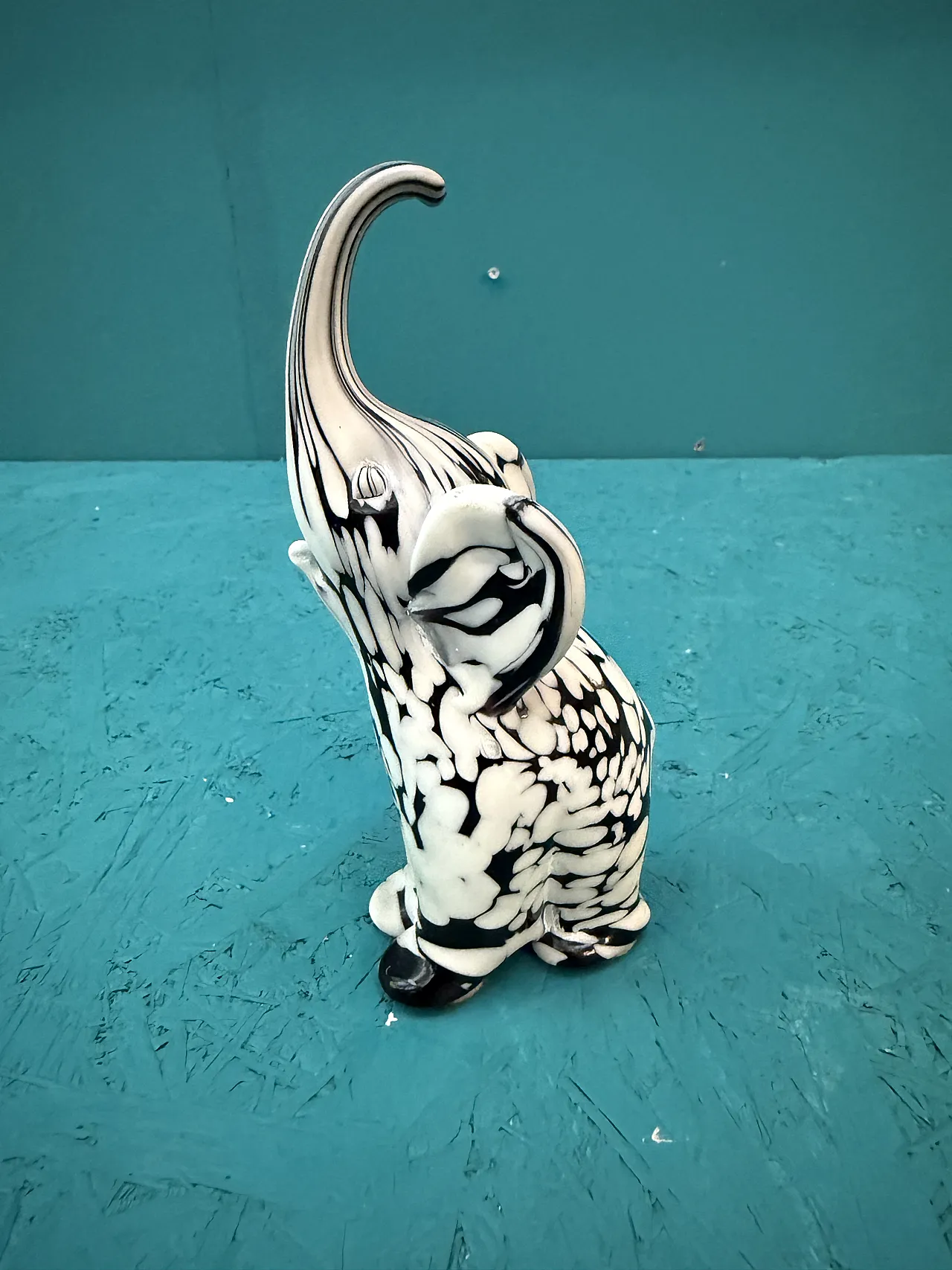 Archimede Seguso Murano Black White Elephant, 1960s 1