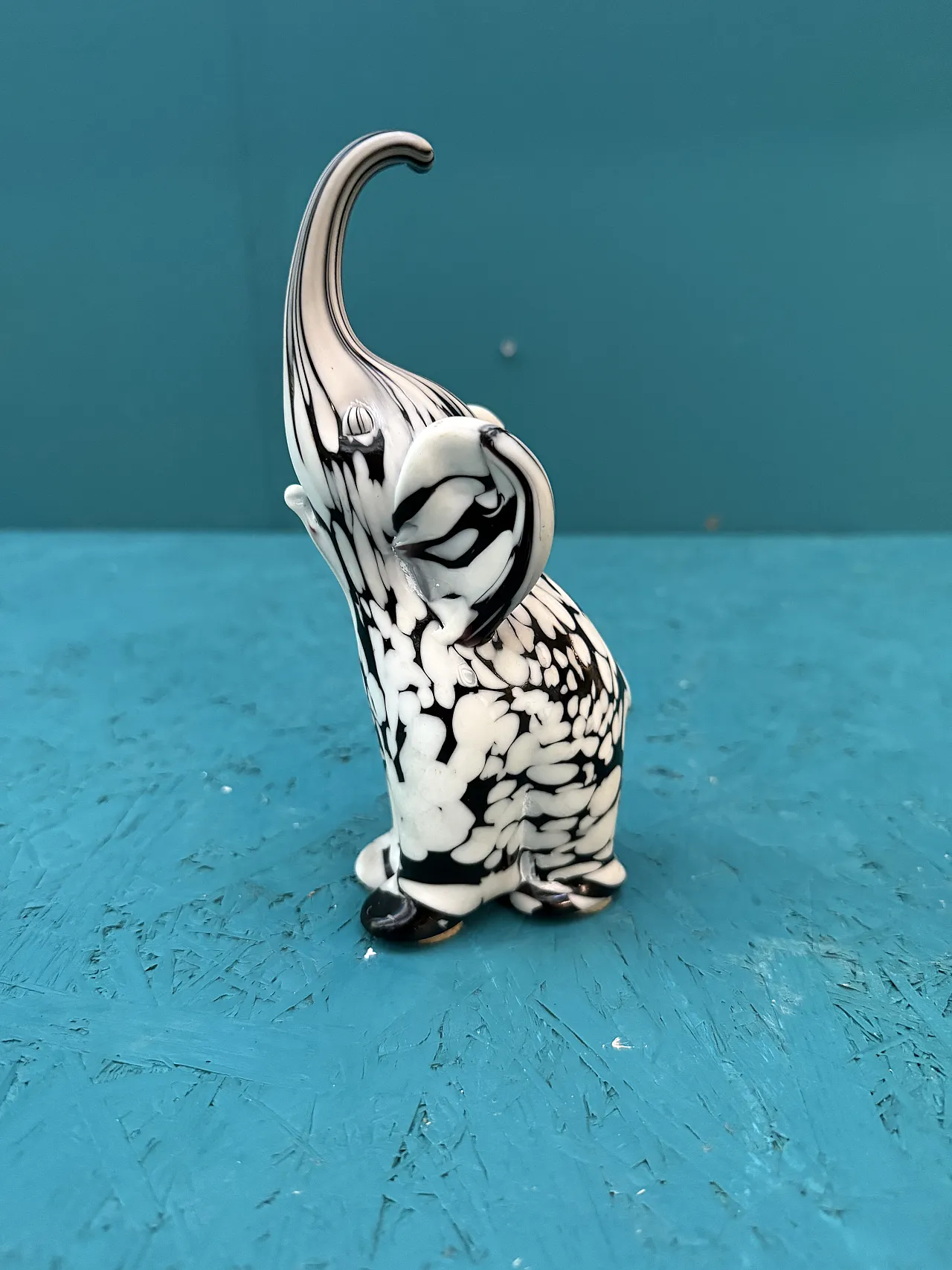 Archimede Seguso Murano Black White Elephant, 1960s 3
