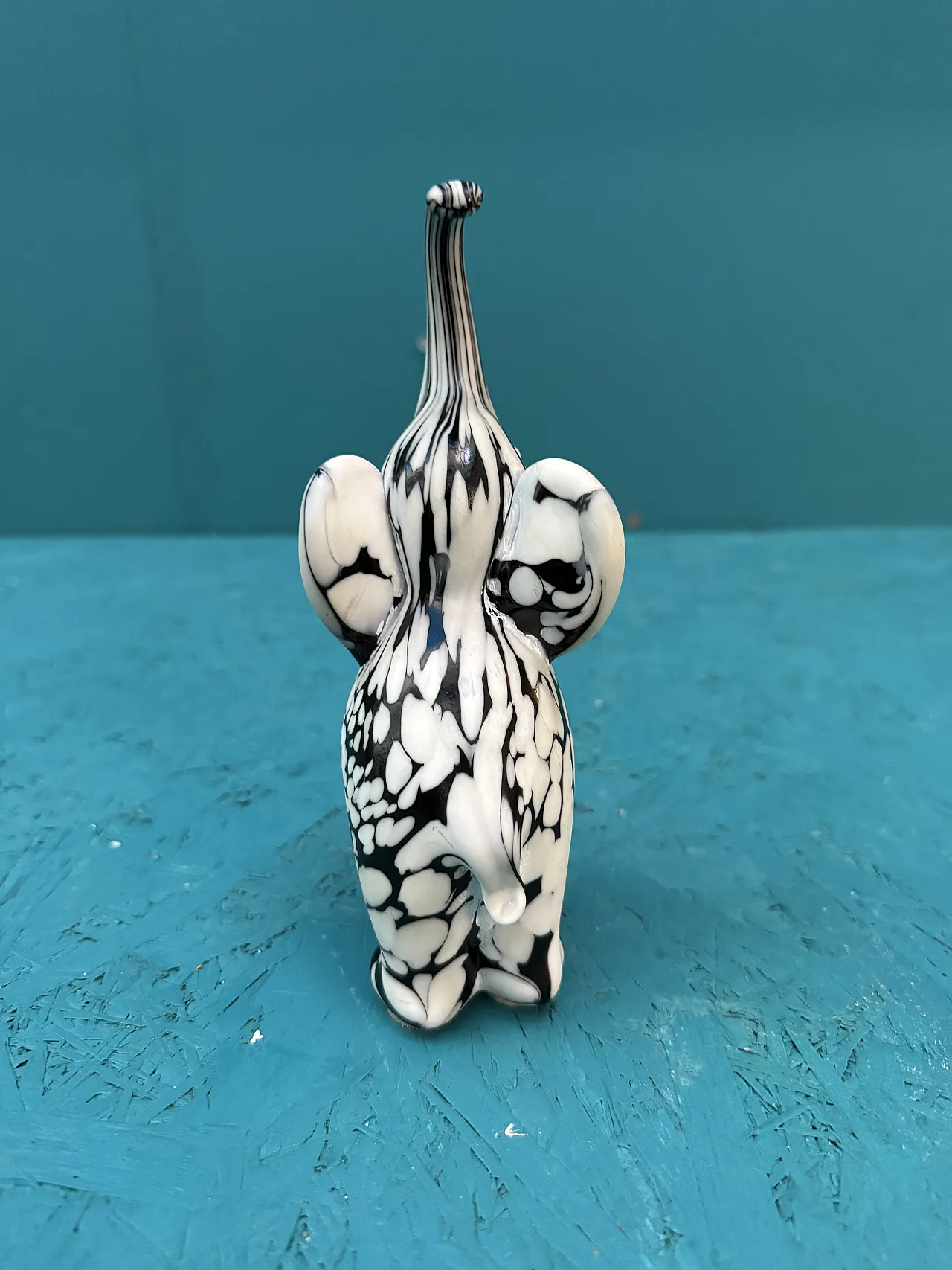 Archimede Seguso Murano Black White Elephant, 1960s 4