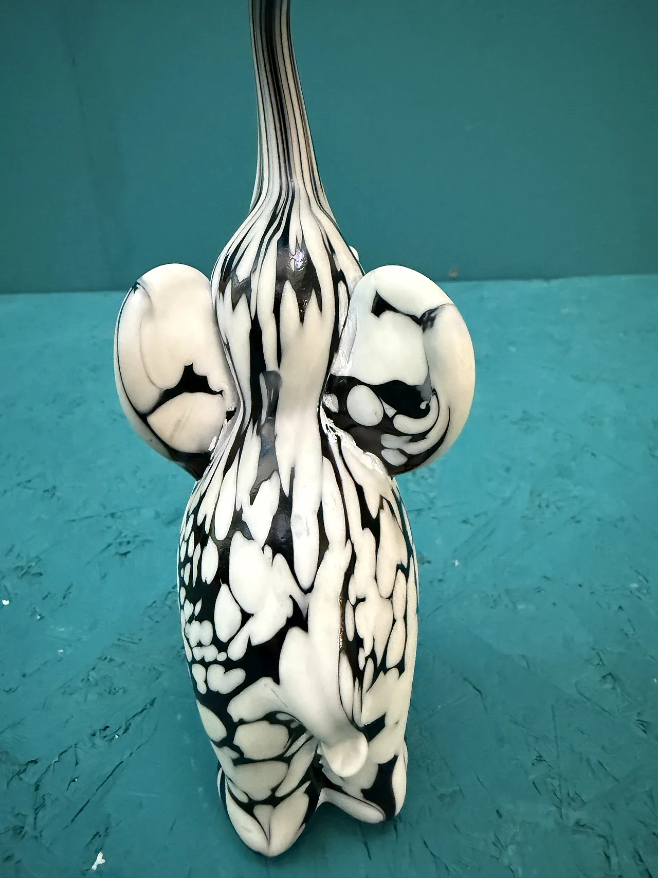 Archimede Seguso Murano Black White Elephant, 1960s 5