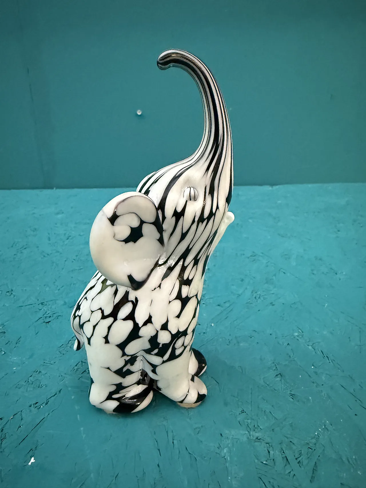 Archimede Seguso Murano Black White Elephant, 1960s 6