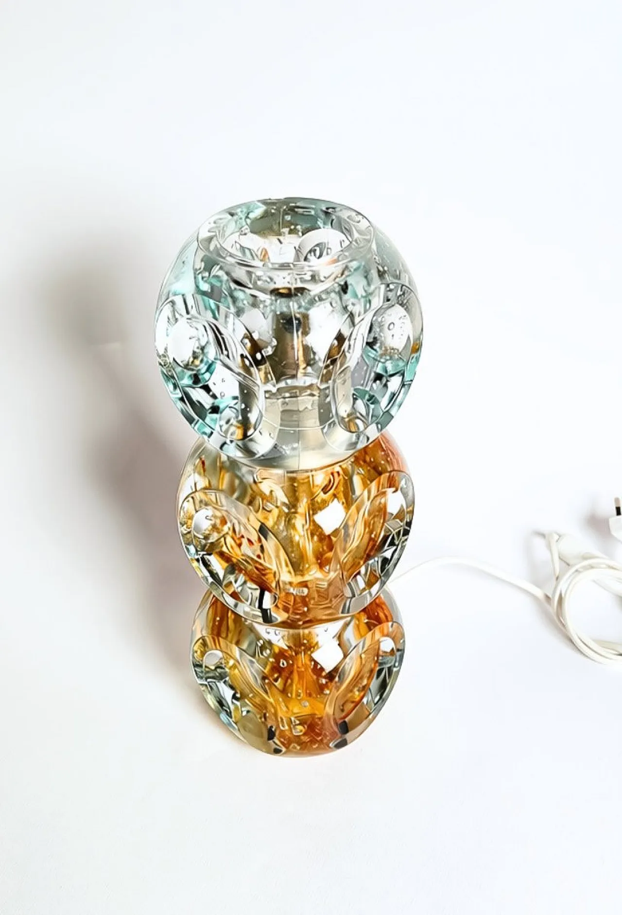 Glass table lamp from Poliarte, 1970s 1