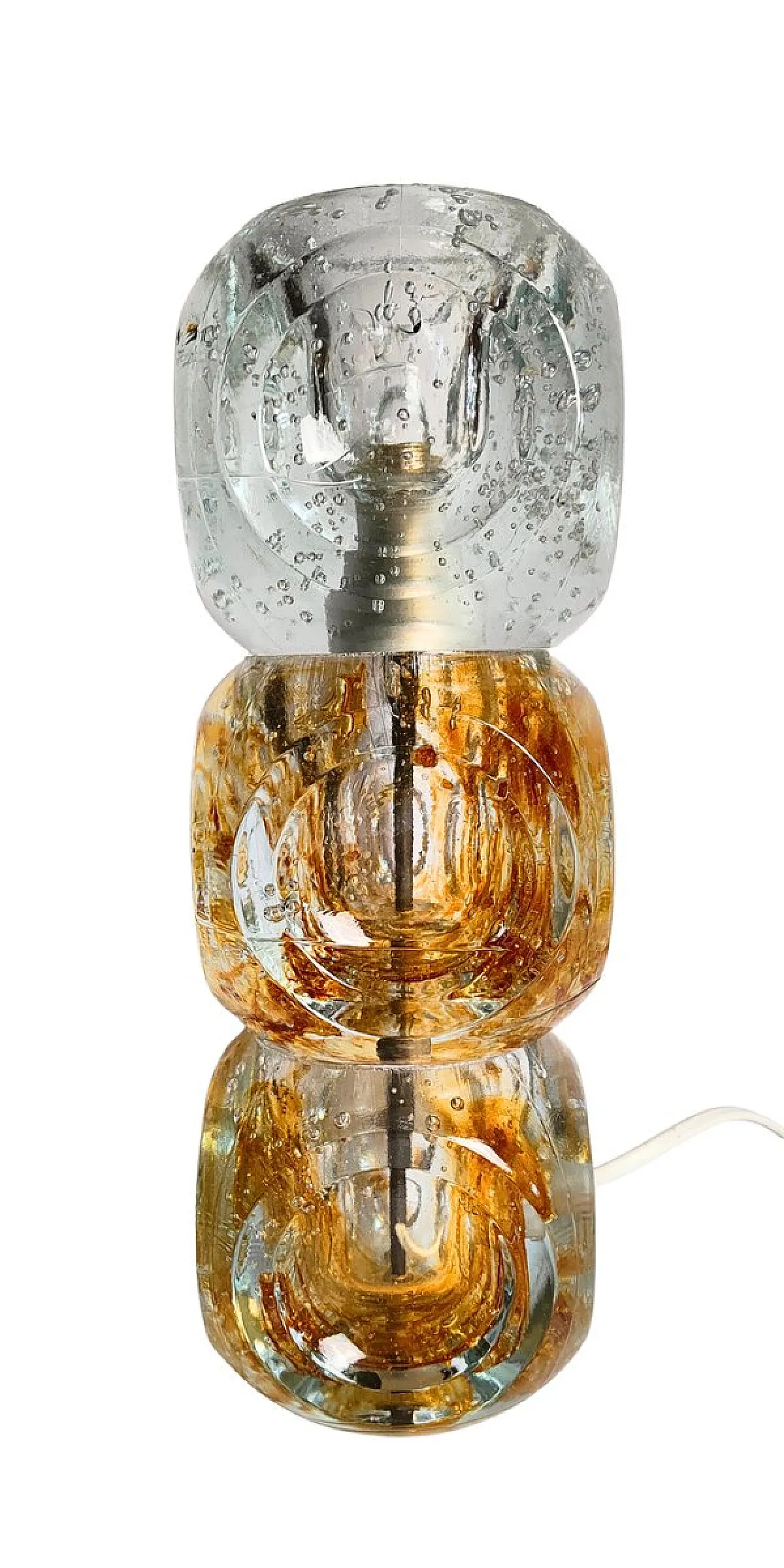 Glass table lamp from Poliarte, 1970s 3