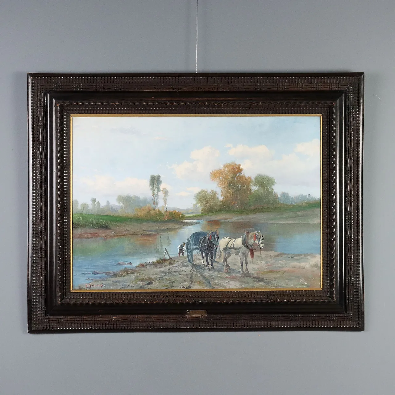 River Landscape, oil on canvas, 20th century 1