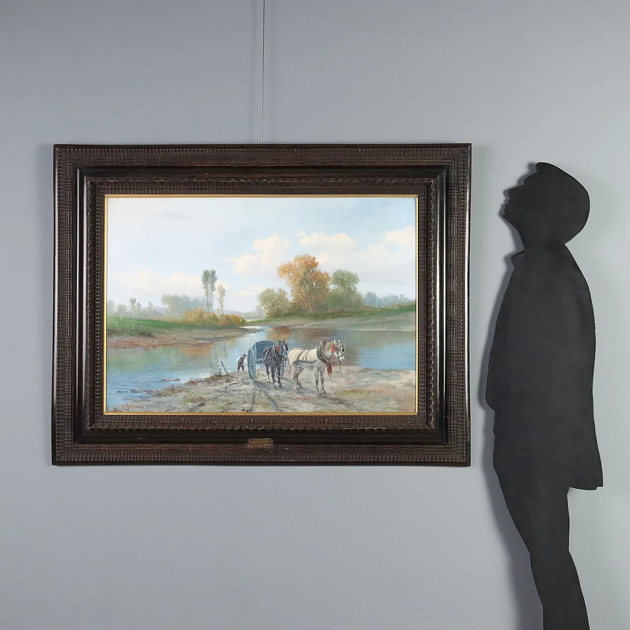 River Landscape, oil on canvas, 20th century 2