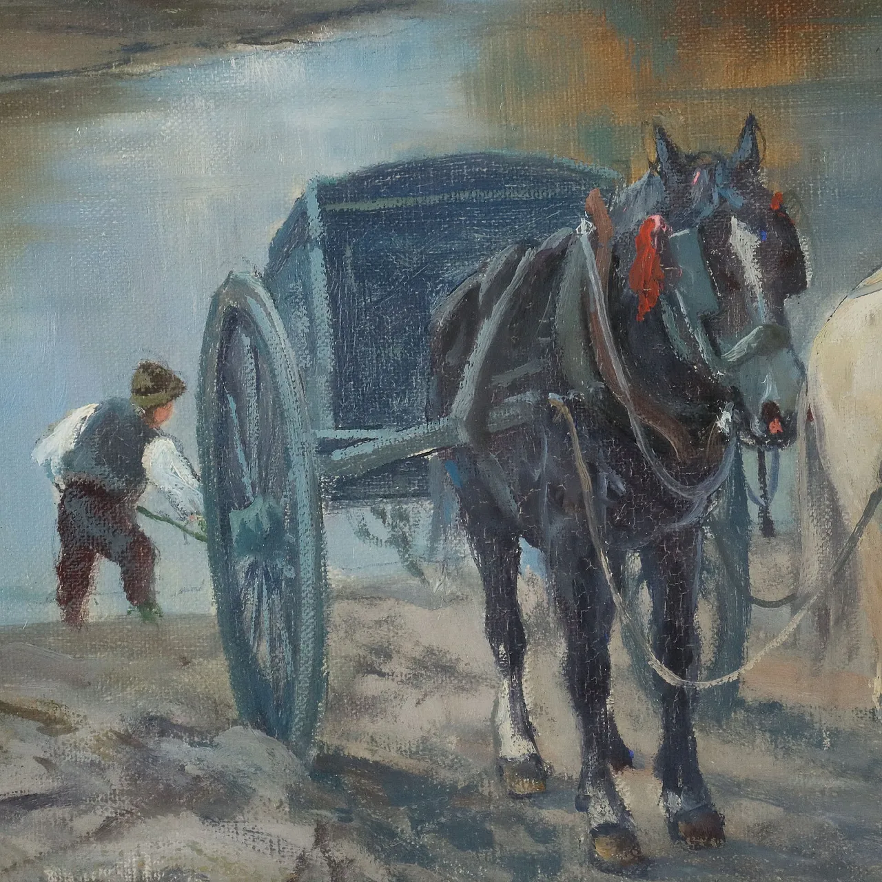 River Landscape, oil on canvas, 20th century 5
