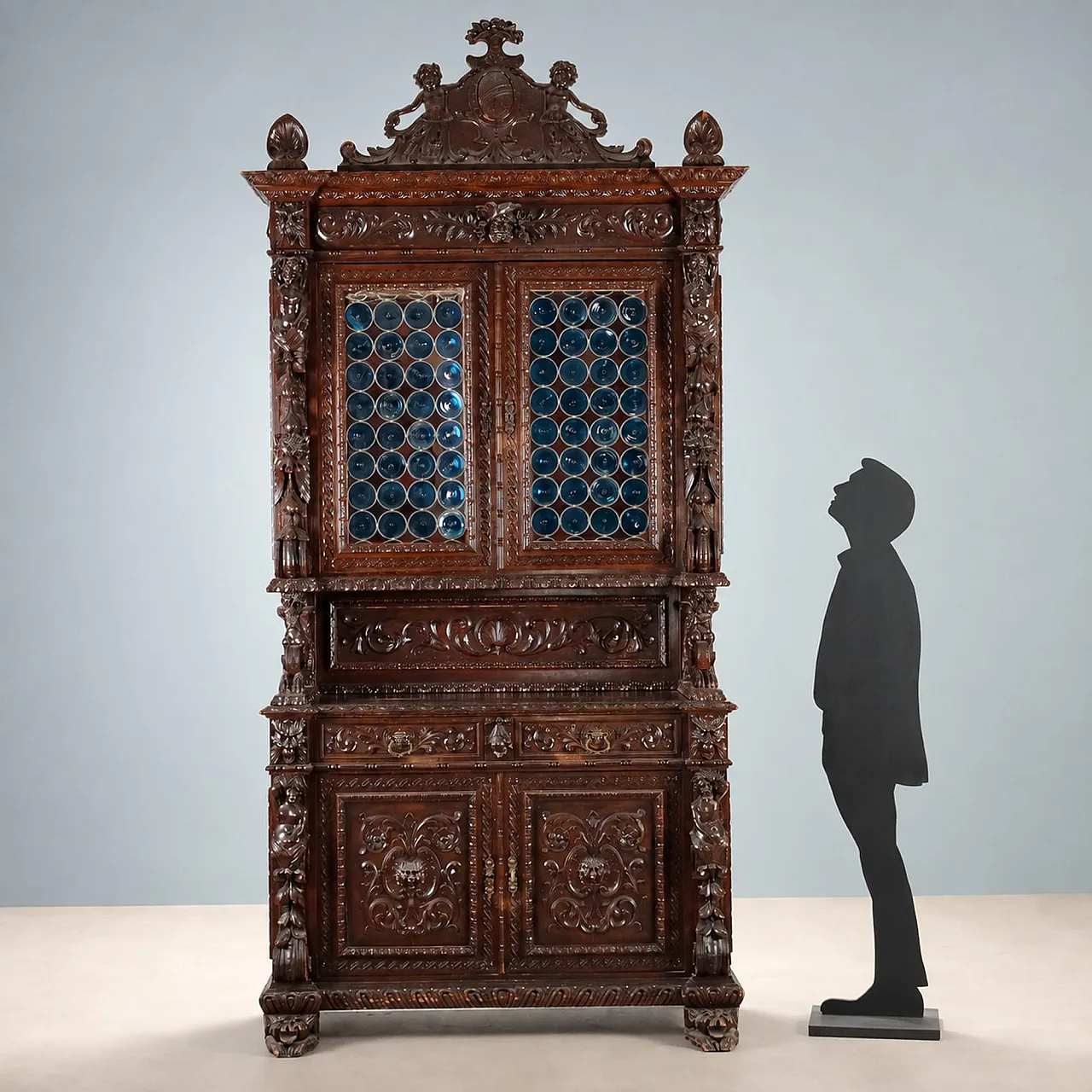 Neo-Baroque sideboard in carved walnut, 19th century 2