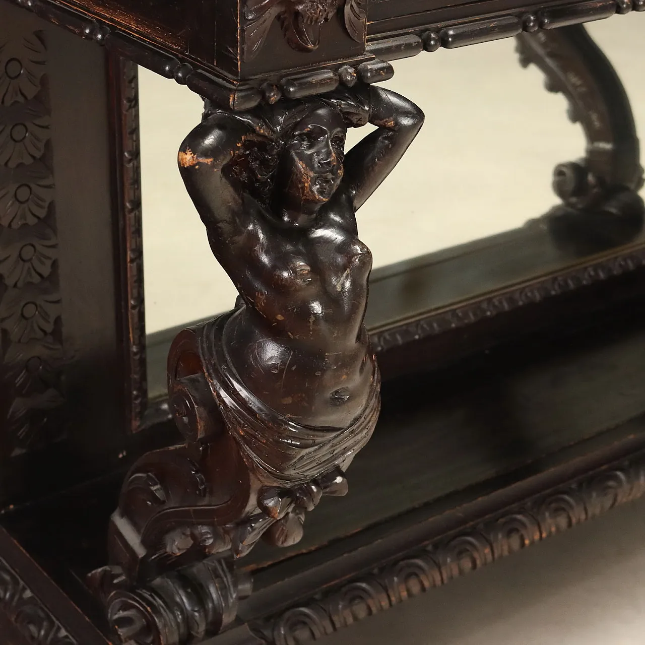 Neo-Baroque console table with mirror, 19th century 4