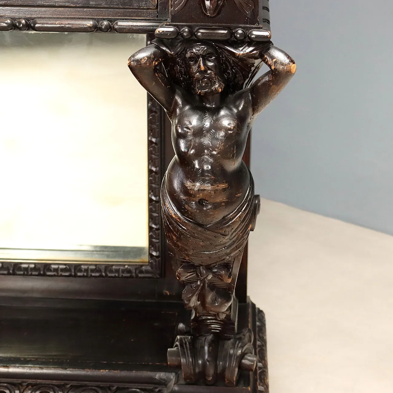 Neo-Baroque console table with mirror, 19th century 5