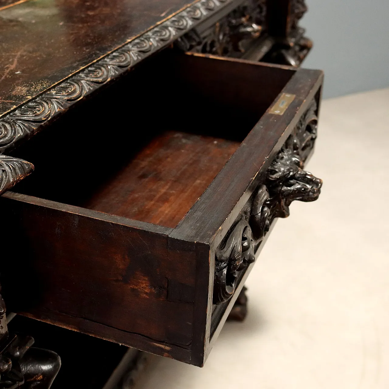 Neo-Baroque console table with mirror, 19th century 6