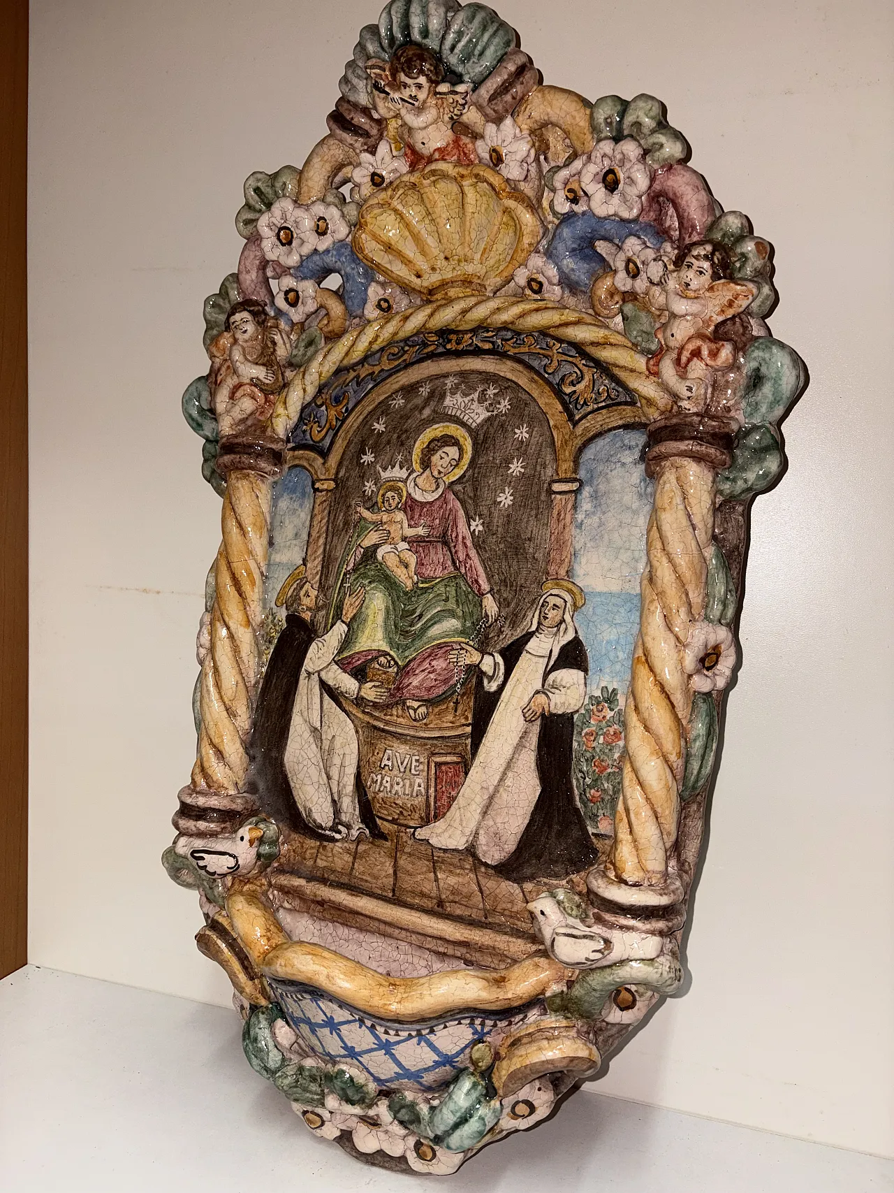 Holy water stoup of Our Lady of Pompeii 4