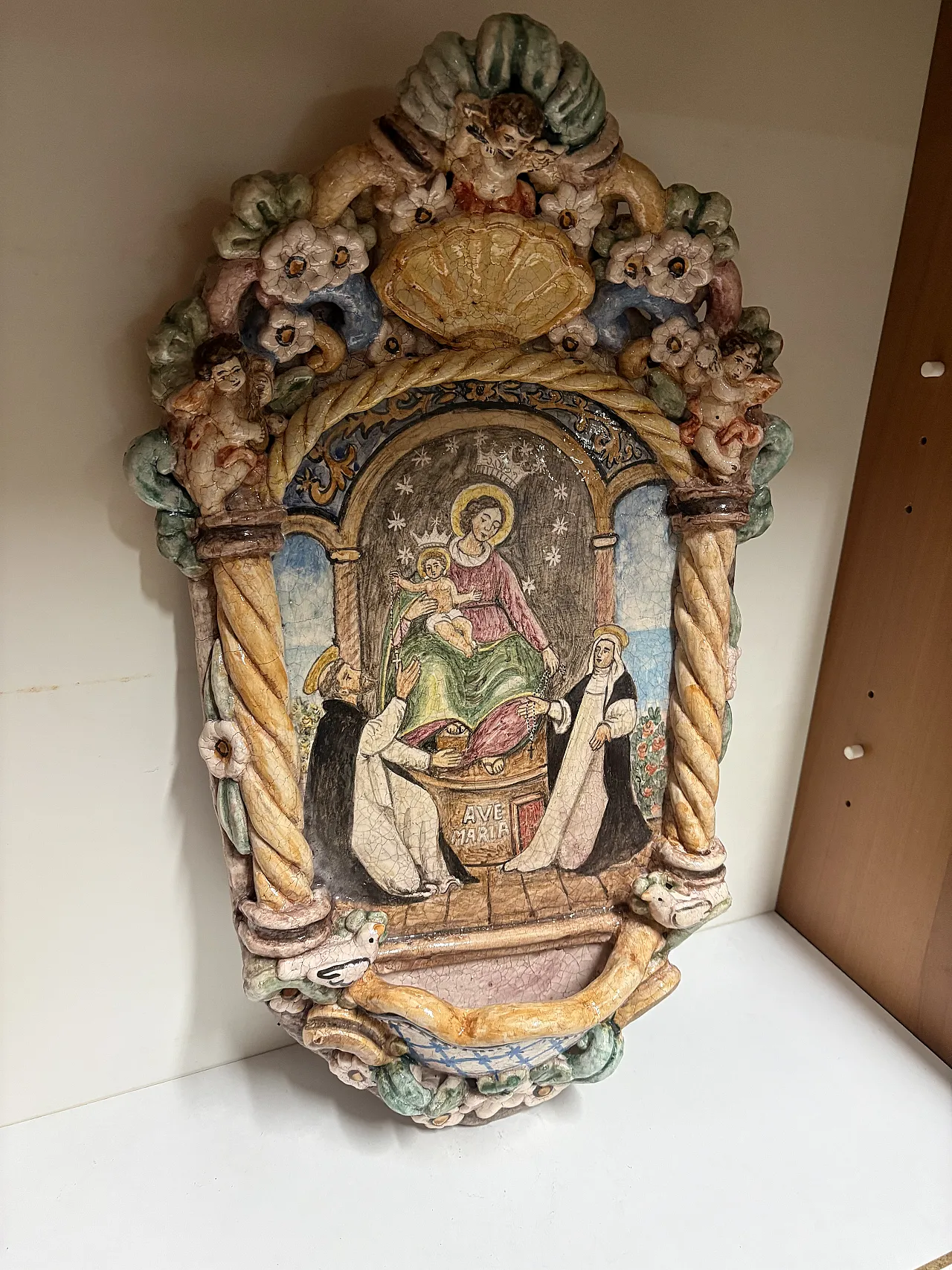 Holy water stoup of Our Lady of Pompeii 6