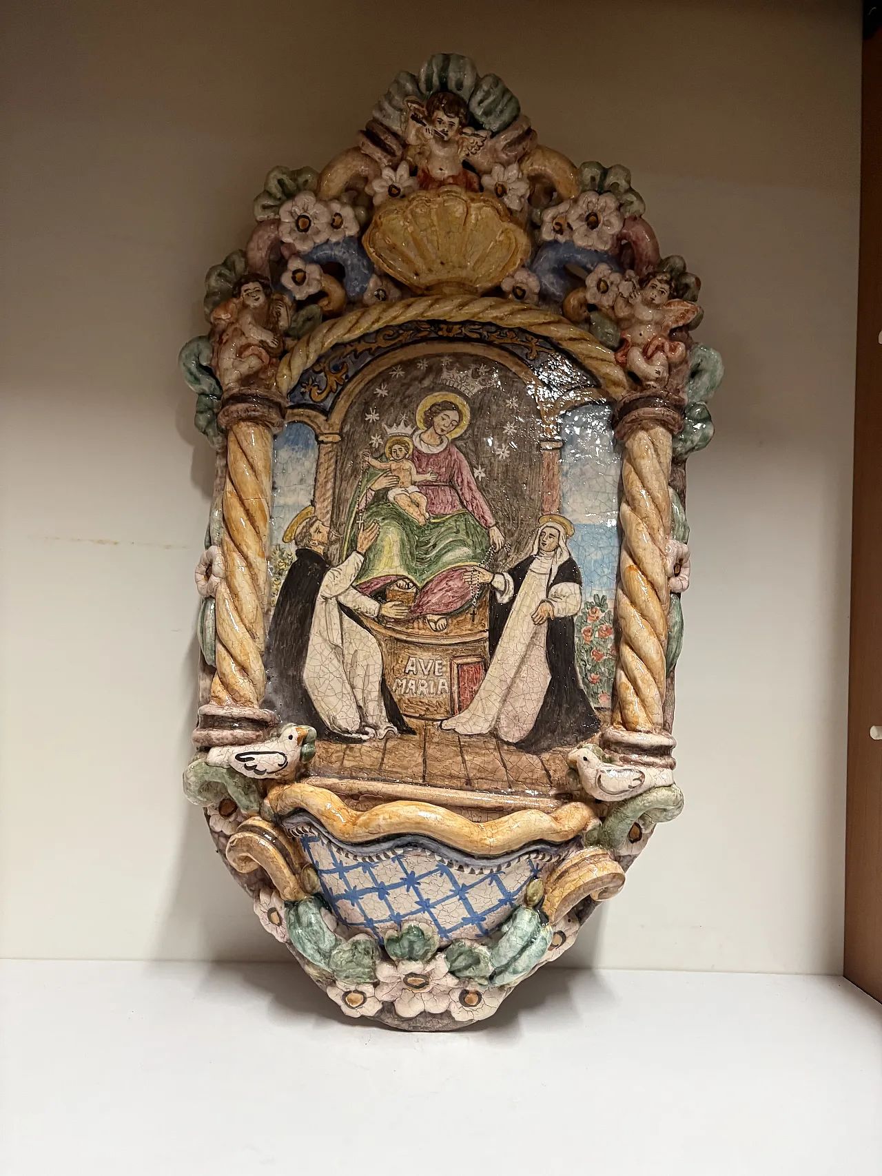 Holy water stoup of Our Lady of Pompeii 7