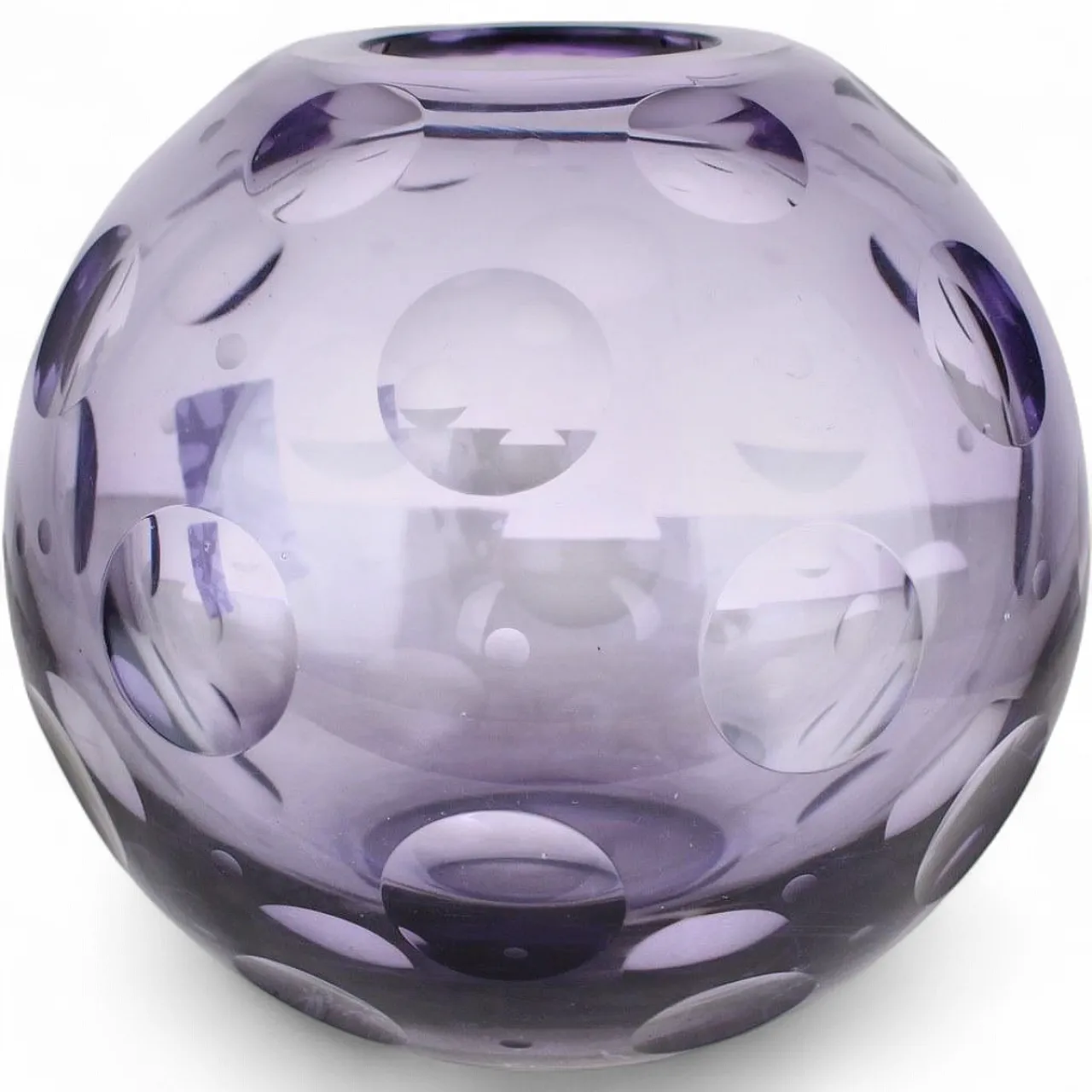 Lillac optical Glass Vase, 1970s 5