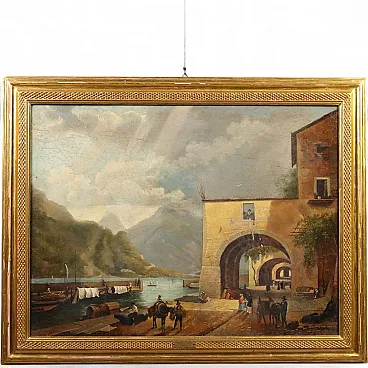 Painting by Giuseppe Canella, oil on canvas, 19th century