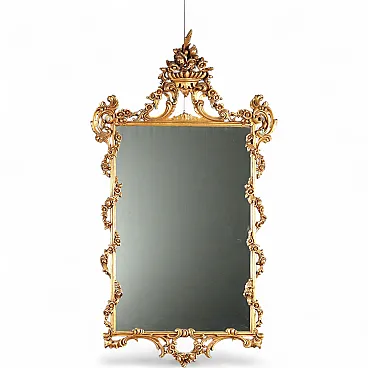Carved and gilded wooden mirror, early 20th century