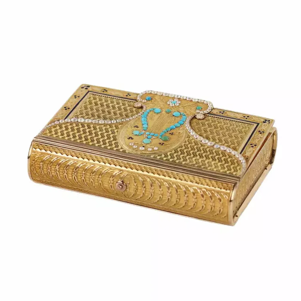 Rectangular gold musical snuff box, early 19th century 6