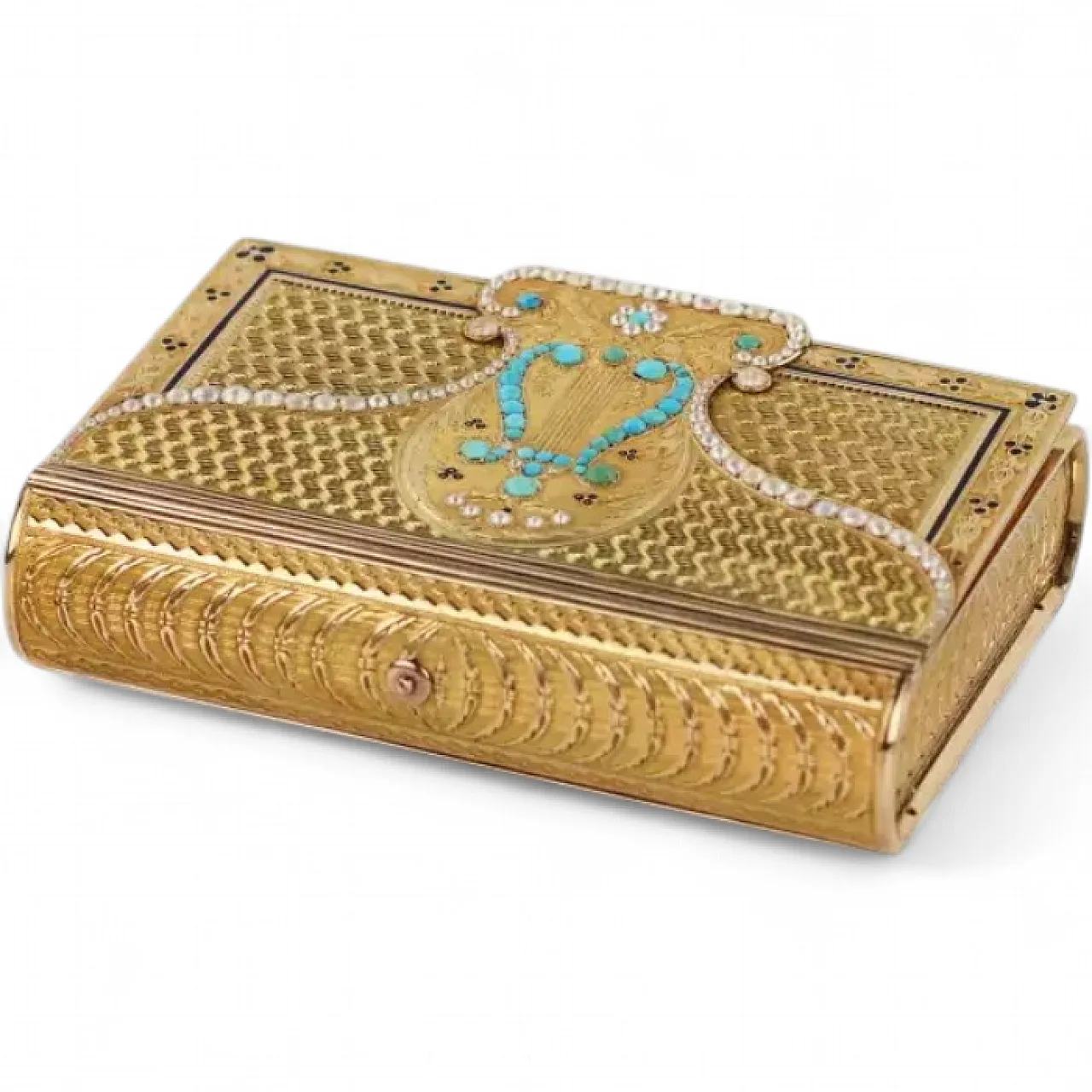 Rectangular gold musical snuff box, early 19th century 7