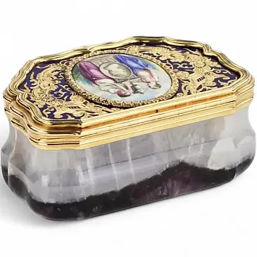 Gold-mounted amethyst snuff box by Johann Keibel, 19th century