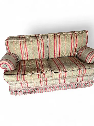 Pair of Buccione sofas in Rubelli fabric and feathers, 1990s