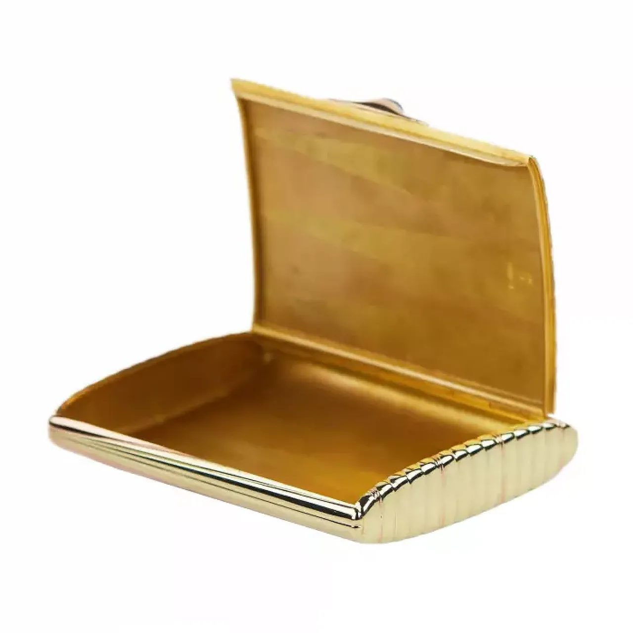 Gold cigarette case in 56 zolotnik gold by E. Burkhard, 20th century 6