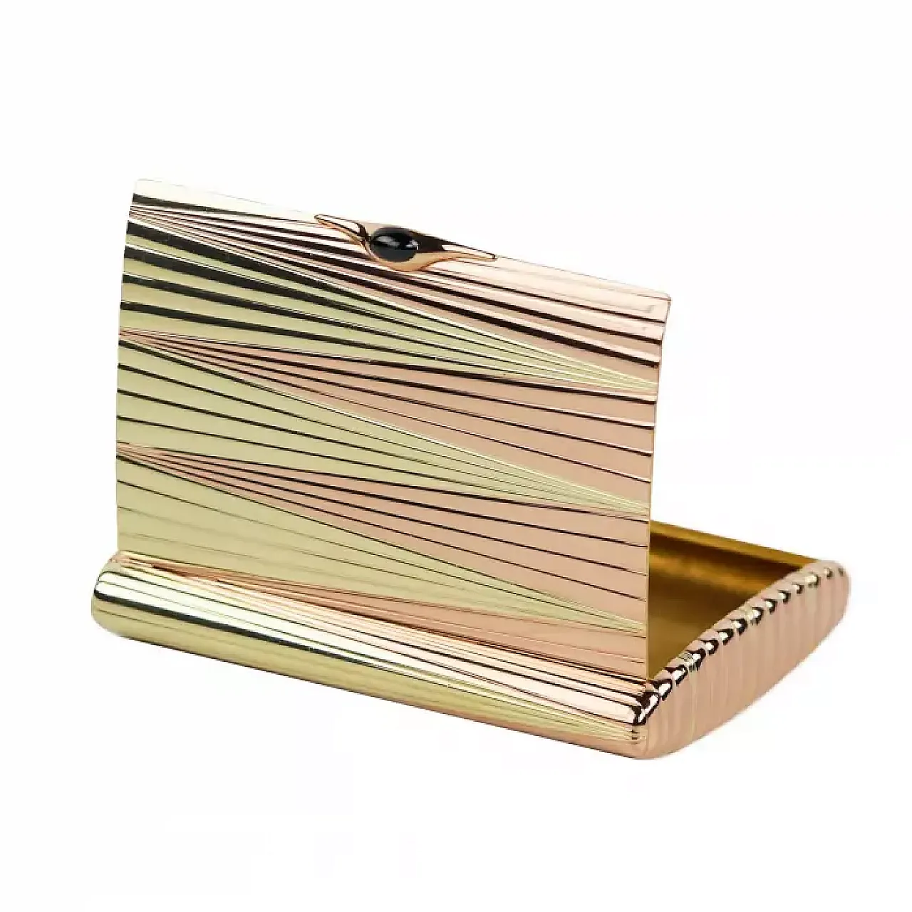 Gold cigarette case in 56 zolotnik gold by E. Burkhard, 20th century 7