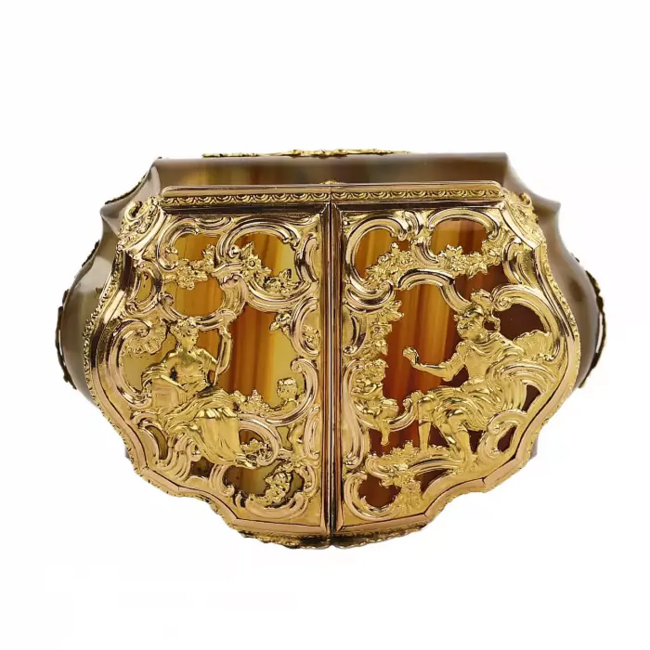 Snuffbox in carved agate and mounted in 18 carat gold, 18th century 4