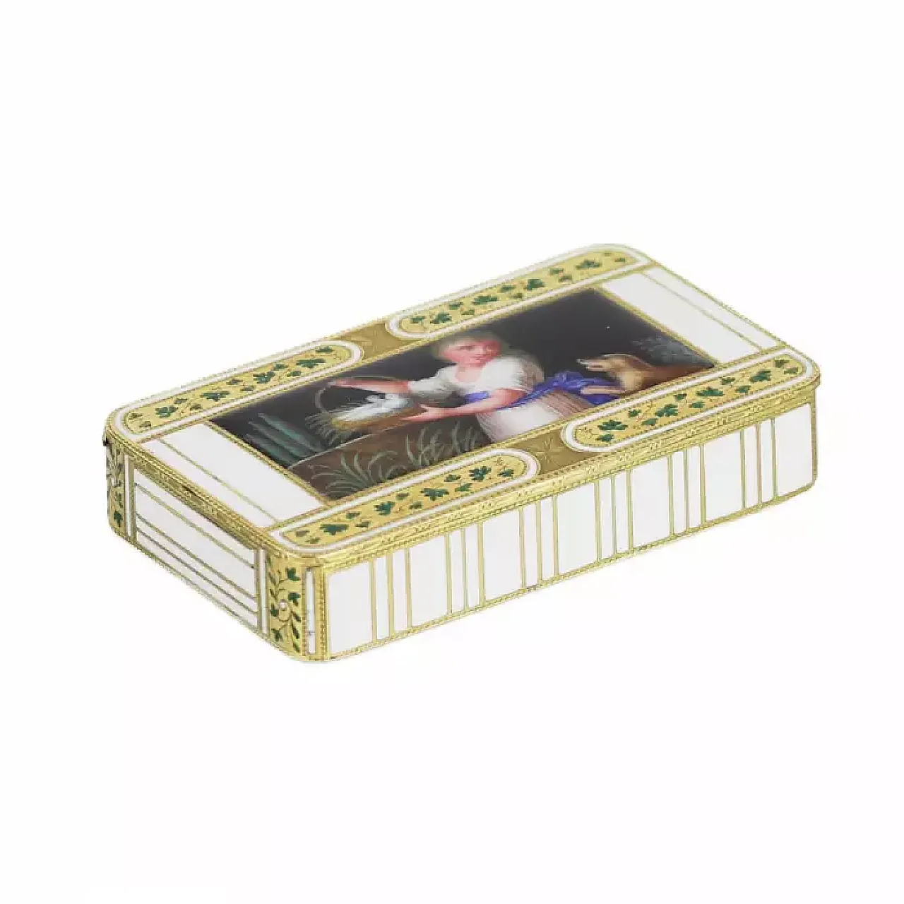 Rectangular gold snuff box, 19th century 1