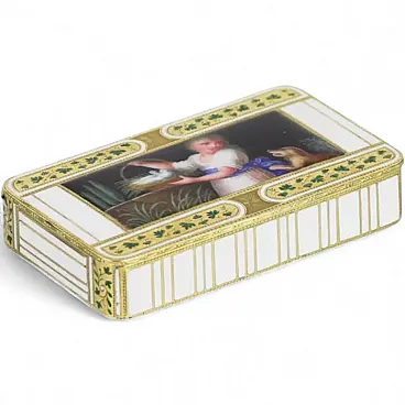 Rectangular gold snuff box, 19th century