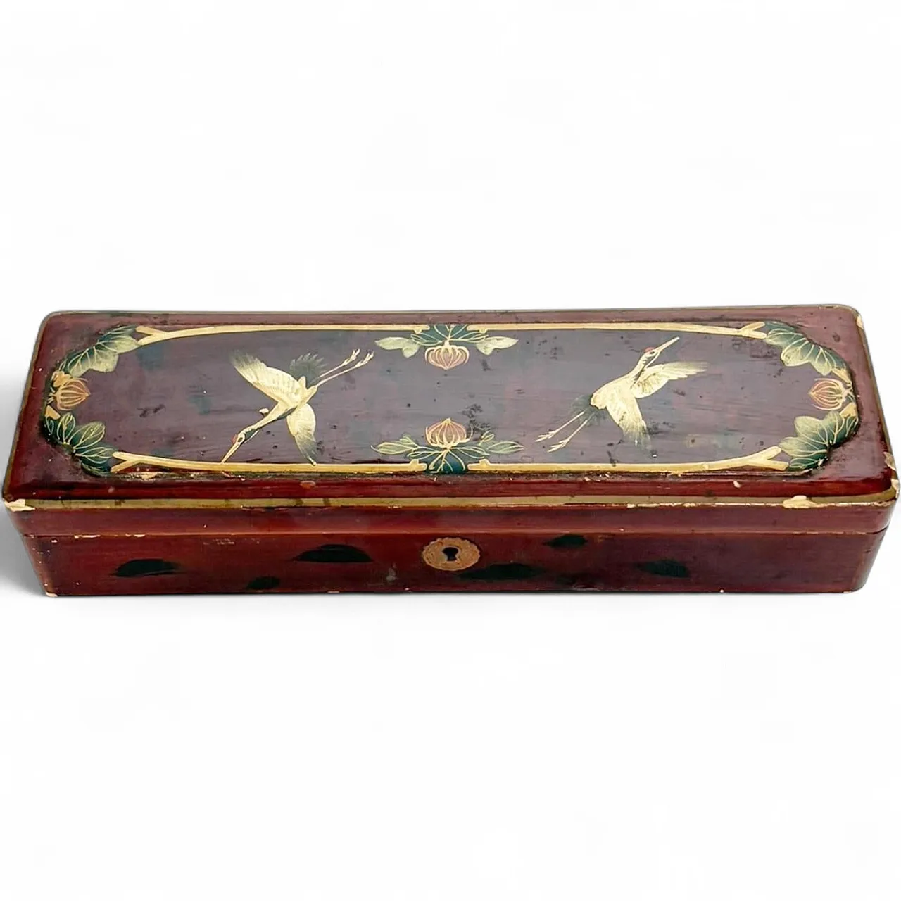 Scatola laccata con decorazione raffigurante un uccello, '800 19