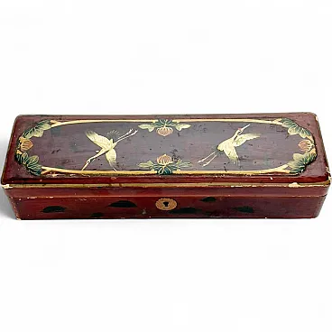 Scatola laccata con decorazione raffigurante un uccello, '800