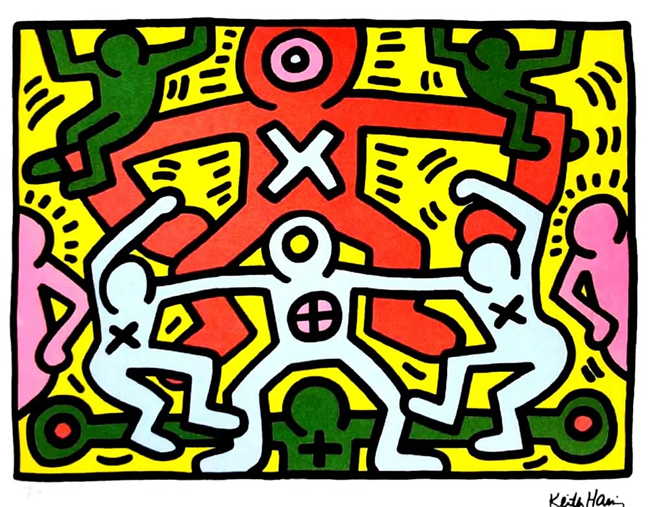 Keith Haring limited edition lithograph numbered in pencil, 1990s 2