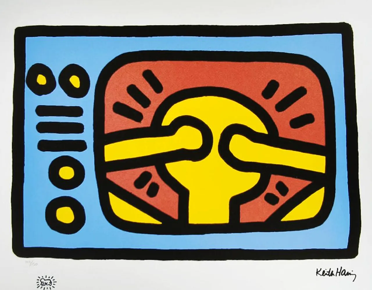 Keith Haring limited edition lithograph numbered in pencil, 1990s 2