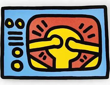 Keith Haring limited edition lithograph numbered in pencil, 1990s