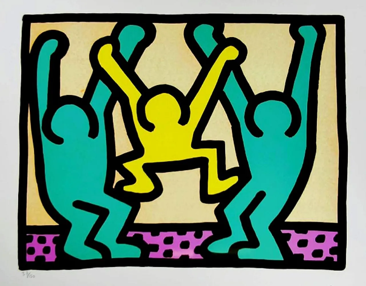 Keith Haring limited edition lithograph numbered in pencil, 1990s 2