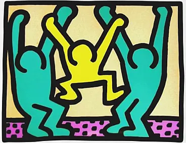 Keith Haring limited edition lithograph numbered in pencil, 1990s